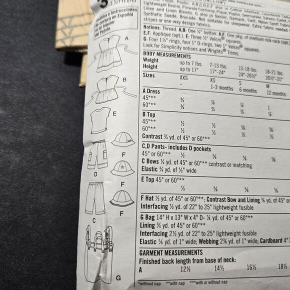 Simplicity 3765 sewing pattern Babies Dress Top Pants T-Shirt Hat Stroller Bag - Picture 4 of 8
